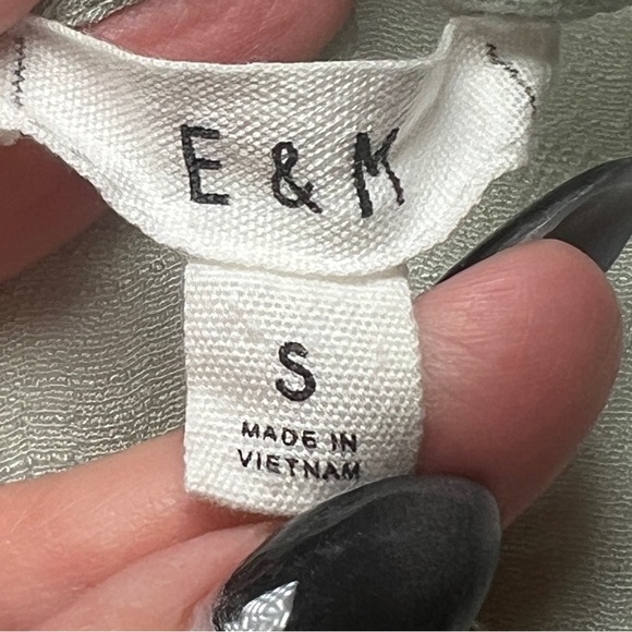 E & M‎ Women’s Chic Mint And Black Polka Dot Wrap Blouse Bow Detail Size Small - Picture 10 of 15